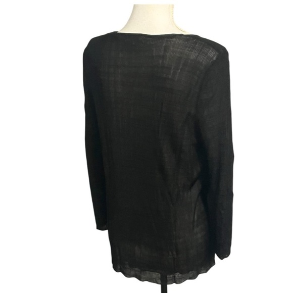 Ellen Tracy XL double layered black and ivory sweater with 3/4 sleeves EUC - Picture 3 of 8